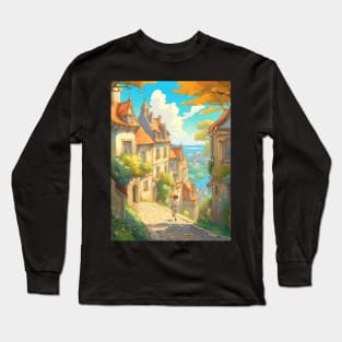 Beautiful european anime landscape Long Sleeve T-Shirt